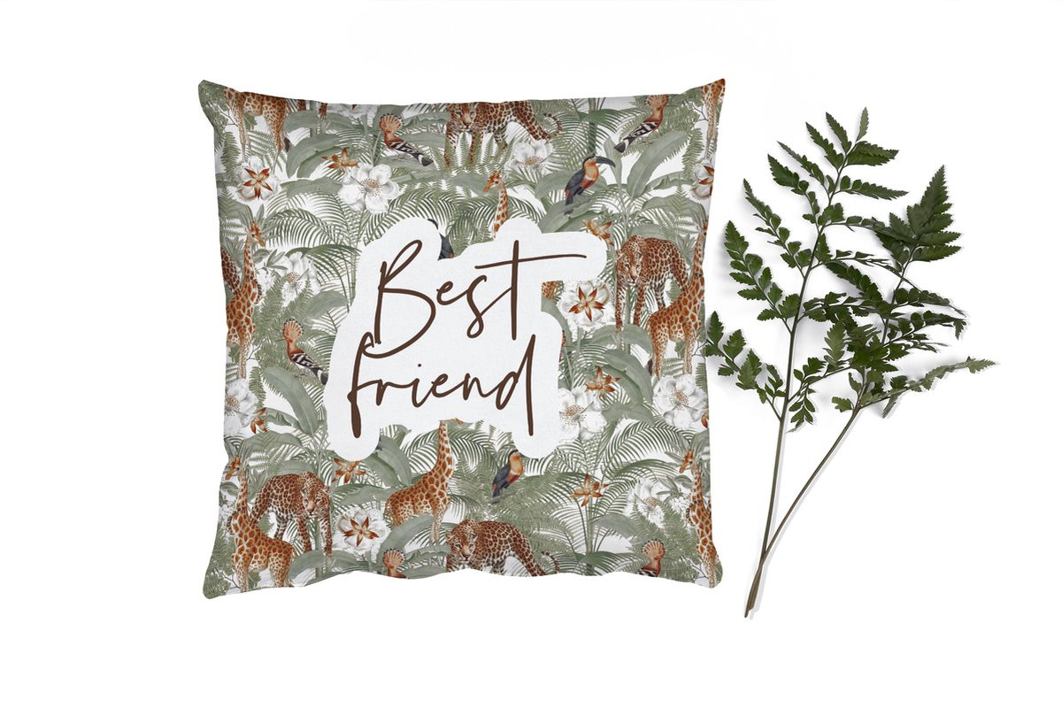 PillowMonkey Sierkussen Best Friend Quotes - 60 x 60 cm