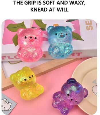 Quick Pick Pro Glitter Bear Squishy Stress Relief Toy Maltose Pinching Sensory Stress Ball Glitter Bear Squishy Stress Relief Toy Maltose Pinching Sensory Stress Ball