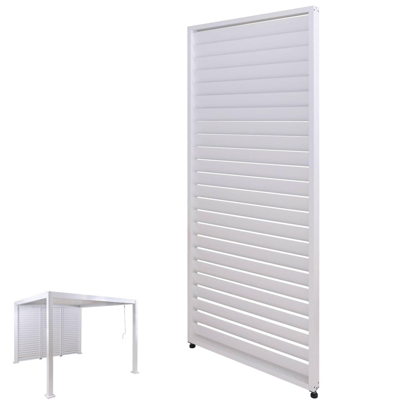 Lamellenwand für Pergola MCW-P65, Lamellenpaneel Modul Paneel Seitenwand, Aluminium 220x90cm ~ weiß