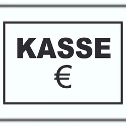 Kasse Schild A4 Rückseite selbstklebend