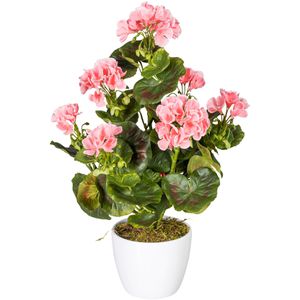 Creativ-green Kunstblume Geranie, UV-beständig, rosa, im Keramik-Topf, Höhe 40 cm