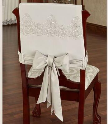 Touch of Class Evangelina Chair Covers Ivory Set of Two, Set of Two, Ivory