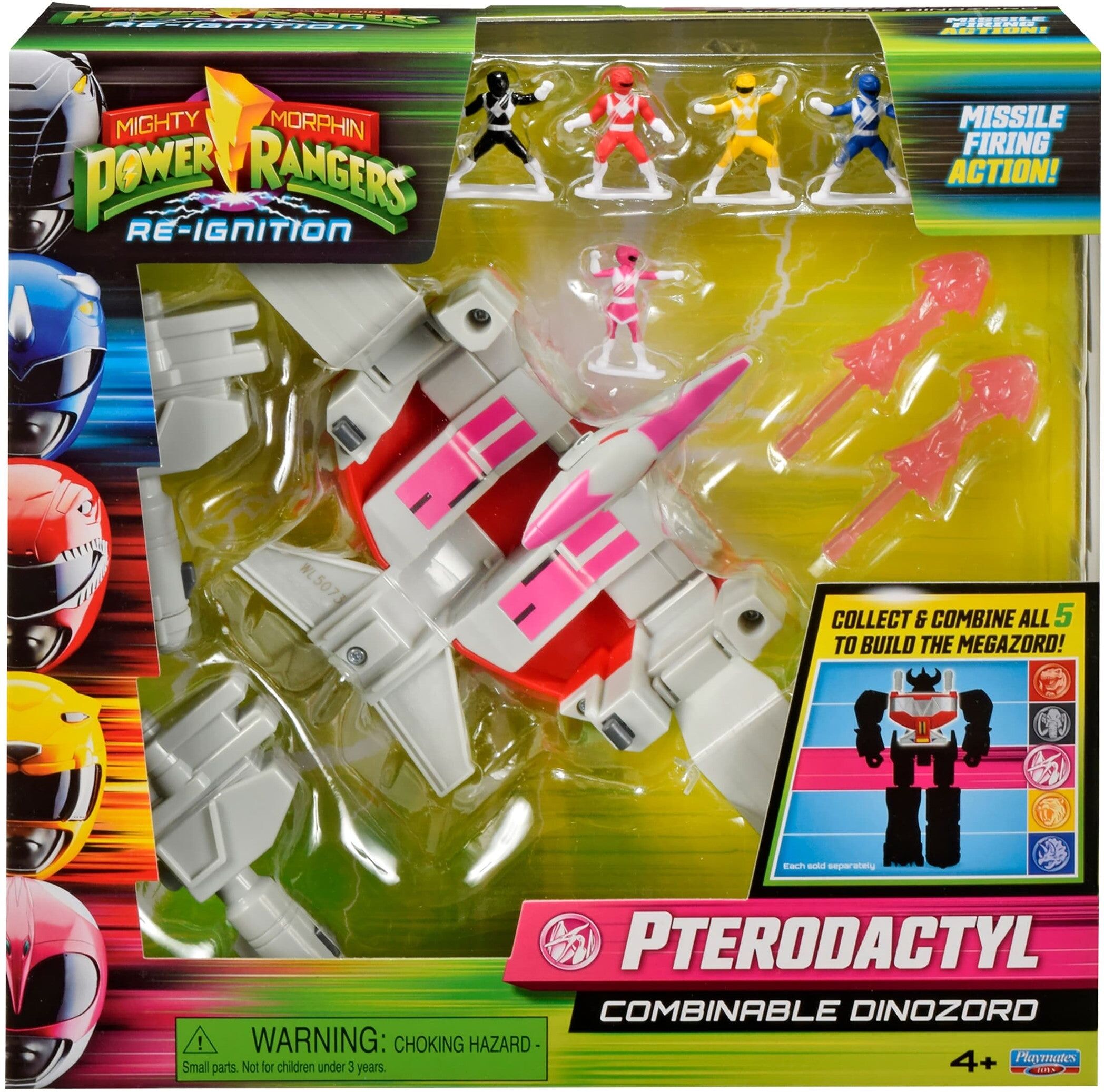 Mighty Morphin Power Rangers Re-Ignition Pterodactyl Dinozord by Playmates Toys - Red, White, Pink - Ages 6 and Up - Action Toy