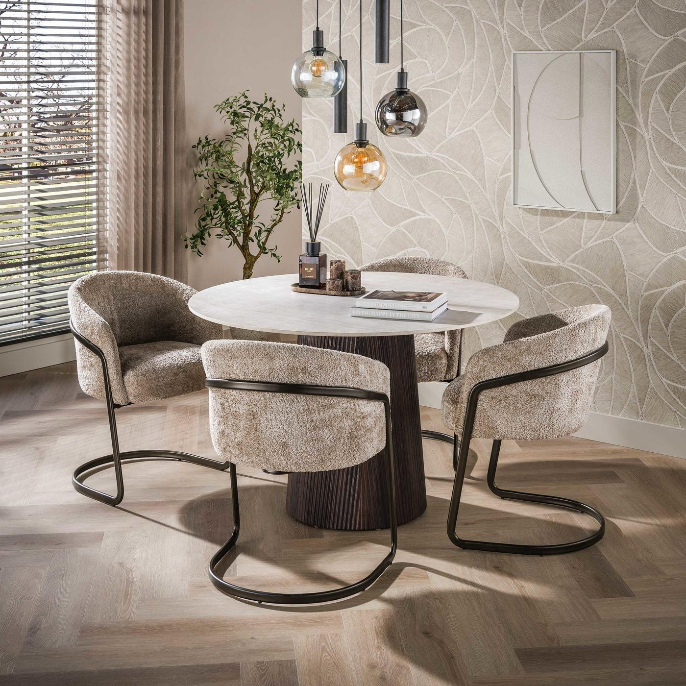 Giga Meubel Eettafel Ceramo Centro Rond Keramiek Taj Mahal Ø120 cm