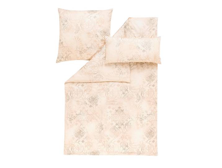 Estella Bettwäscheset, Sandfarben, Textil, Ornament, 200x210 cm, Heimtextilien, Bettwäsche, Bettwäsche, Satin Bettwäsche