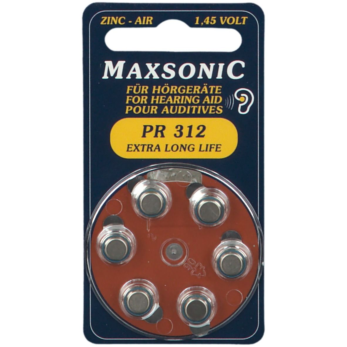 Batterien f.Hörgeräte Maxsonic Pr312 6 St