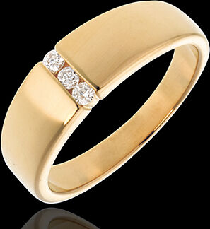 Edenly Trilogie Unendlichkeit mit Spannfassung in Gelbgold - 3 Diamanten