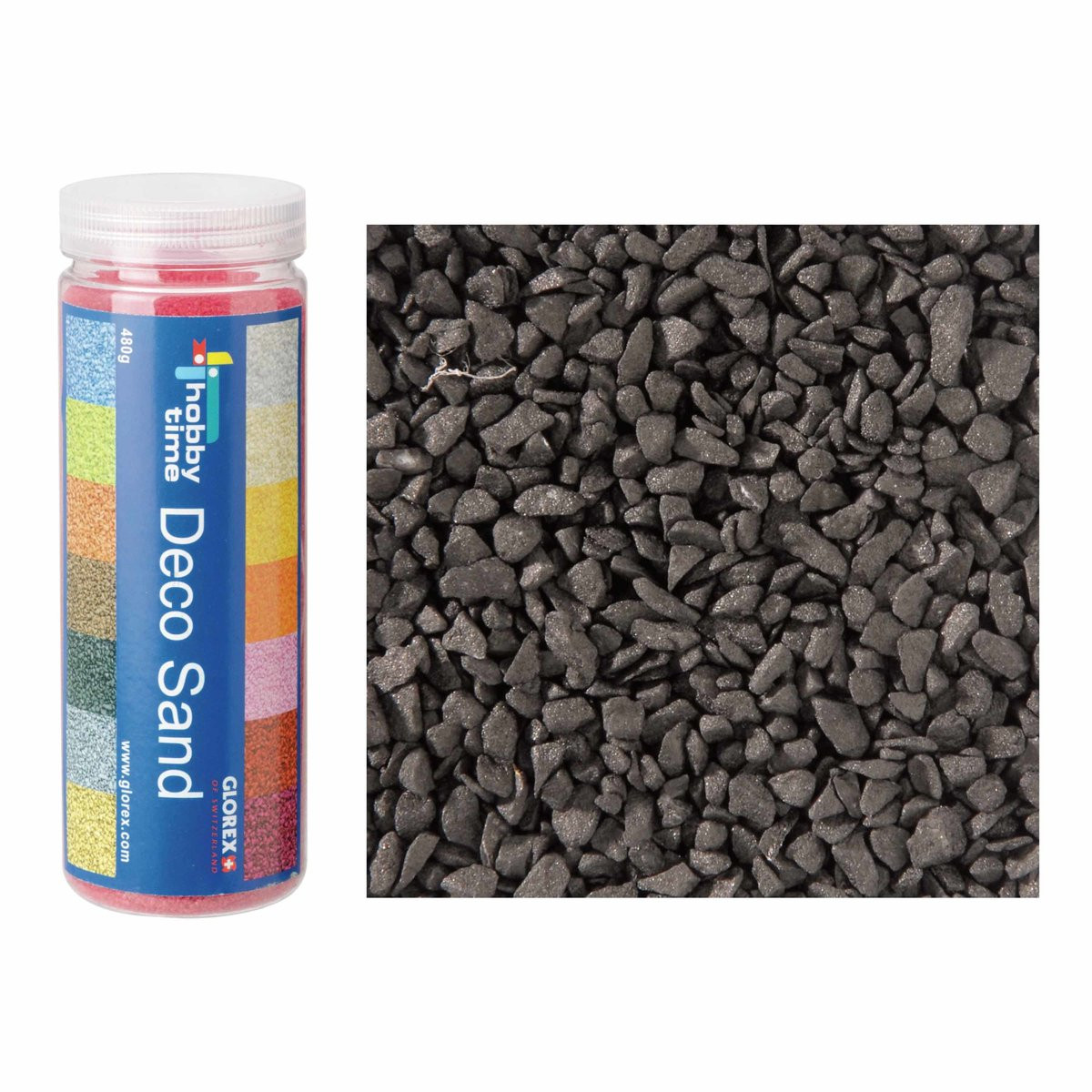 Glorex Hobby Decoratie Zand en Kiezels Zwart 3x 500g 2 tot 6 mm