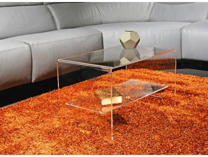 Slato Mira Grande Couchtisch, Modernes Design, Aus Acrylkristall, Hergestellt in Italien, Transparent