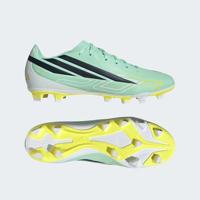 Fußballschuh ADIDAS PERFORMANCE "F50 HYPERFAST CLUB, FESTE BÖDEN/GEMISCHTE BÖDEN", Herren, Gr. 44, grün (pulse mint, night navy, solar lemon), Schuhe Fußballschuh, für viele verschiedene Böden geeignet