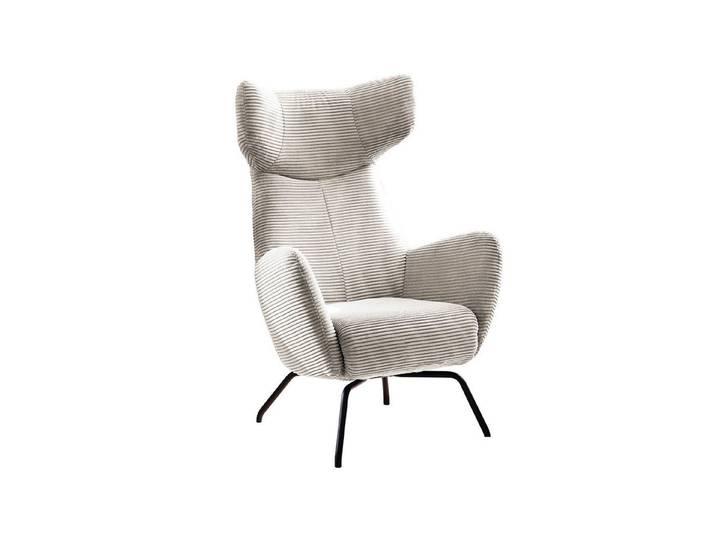 KAWOLA Relaxsessel LOTTE, Ohrensessel Velvet oder Cord, mit oder ohne Hocker verschiedene Farben