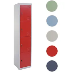 Schließfach Boston T163, Schließfachschrank Wertfachschrank Spind, Metall 180x38x45cm ~ rot
