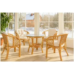 möbel direkt online 9tlg. Rattansitzgruppe Regina honigfarben