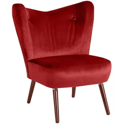 SESSEL Kathy Bezug Samtvelours Buche nussbaum dunkel / ziegel