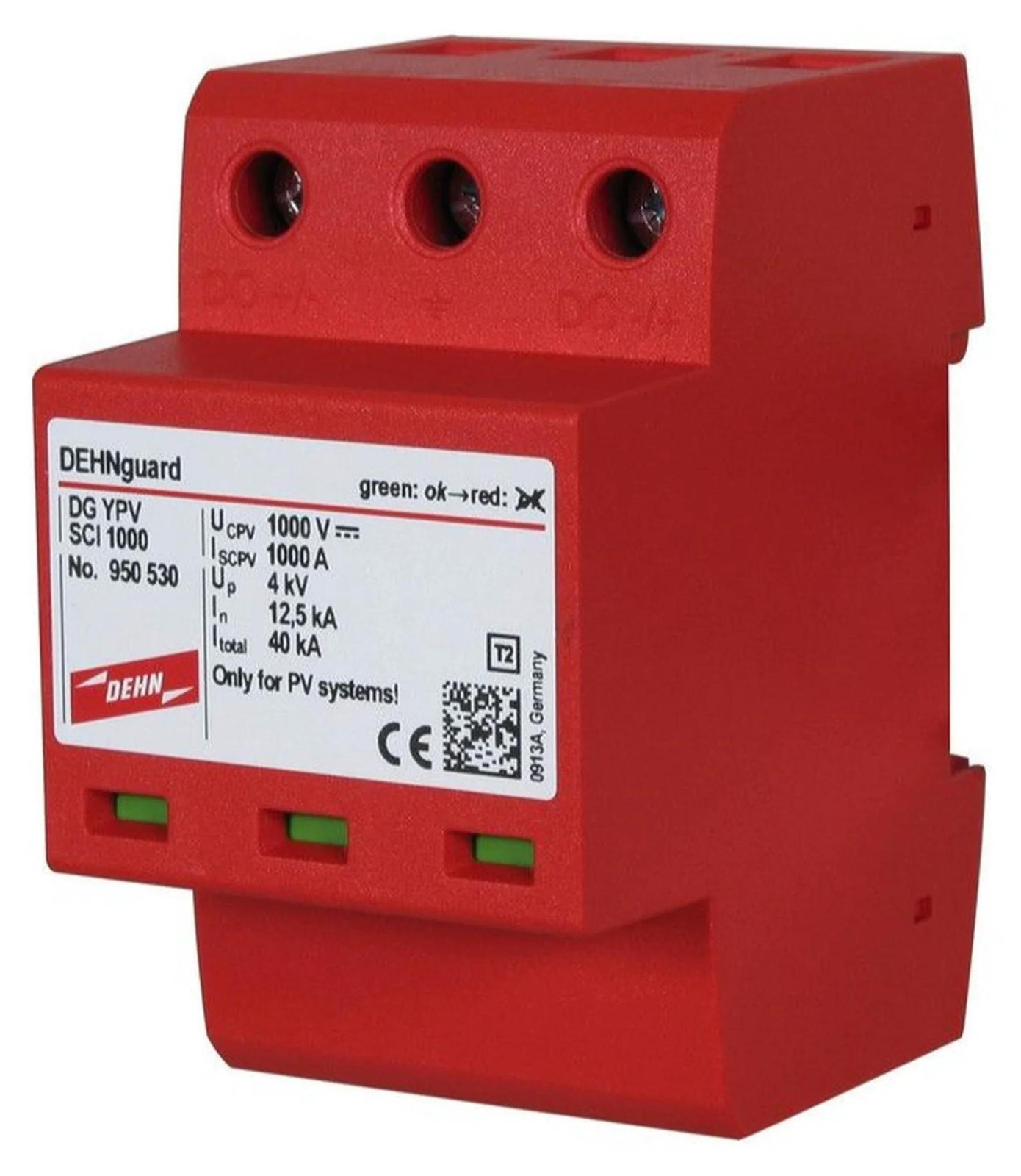 DEHN Overspanningsbeveiliging voor PV-systeem b. 1000 V DC, voeding DG YPV SCI 1000