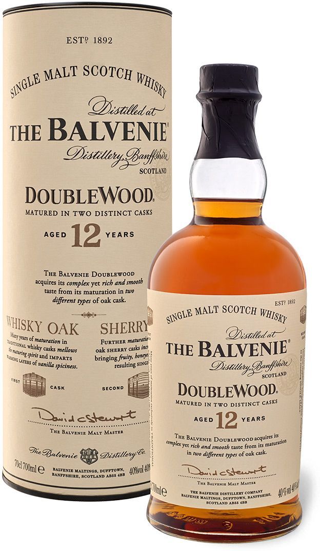 THE BALVENIE Double Wood Single Malt Scotch Whisky 12 Jahre mit Geschenkbox 40% Vol