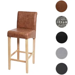 Barhocker HWC-C33, Barstuhl Tresenhocker, Holz FSC®-zertifiziert ~ Wildlederimitat, helle Beine, Stoff/Textil