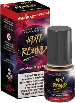 VaporArt D77 Round Liquido Pronto 10ml Gelato Vaniglia Ribes Nero