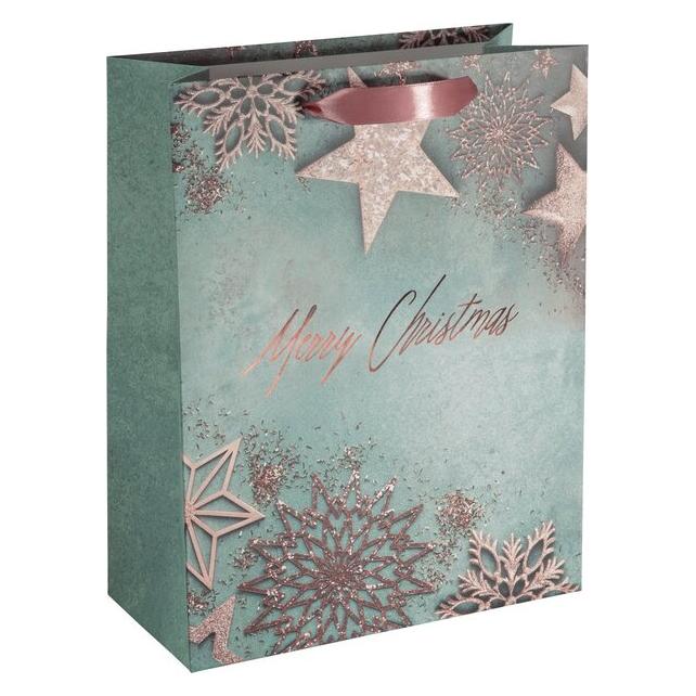 Sigel 5 Papier-Tragetaschen Glamorous Christmas Motiv 26,0 x 33,0 cm (5x) (GT113)