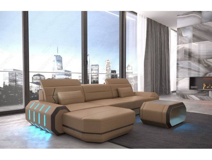 Ecksofa Roma L-Form aus Leder