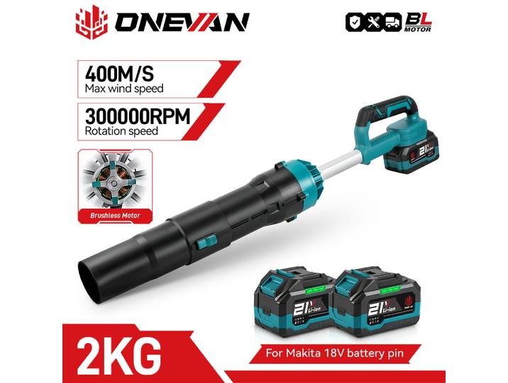 ONEVAN – ventilateur Turbo électrique sans balais 8000W, 400 M/S, outil de dépoussiérage pour batterie Makita 18V, broche