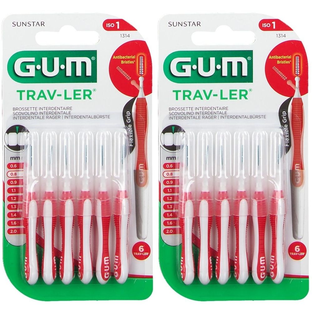 GUM Trav-Ler ROT 0.8 KE IN x2 2x6 St Zahnbürste