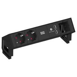 BACHMANN DESK2 2x Schutzkontakt 1x USB-Charger 1x ABD, schwarz 902.602