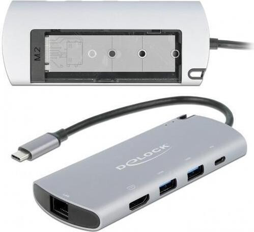 Delock USB Type-C dockingstation met M.2 slot - 4K HDMI, USB, LAN en PD 3.0