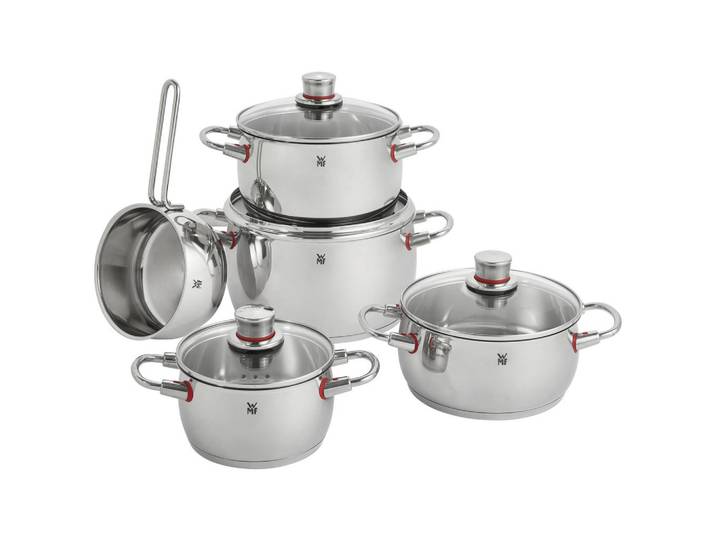 WMF Kochtopfset Quality One, Glas, 5-teilig, 16 cm,20 cm,16 cm, 2 l,4,1 l,6,8 l,3,4 l,1,7 l, backofengeeignet, rostfrei, hitzebeständig,backofengeeignet, Kochgeschirr, Töpfe, Topfsets