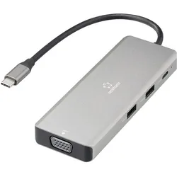 Renkforce USB-C Dockingstation RF-DKS-906 Passend für Marke Dockingstations: U (USB-C, 7 Ports), Dockingstation + USB Hub, Silber