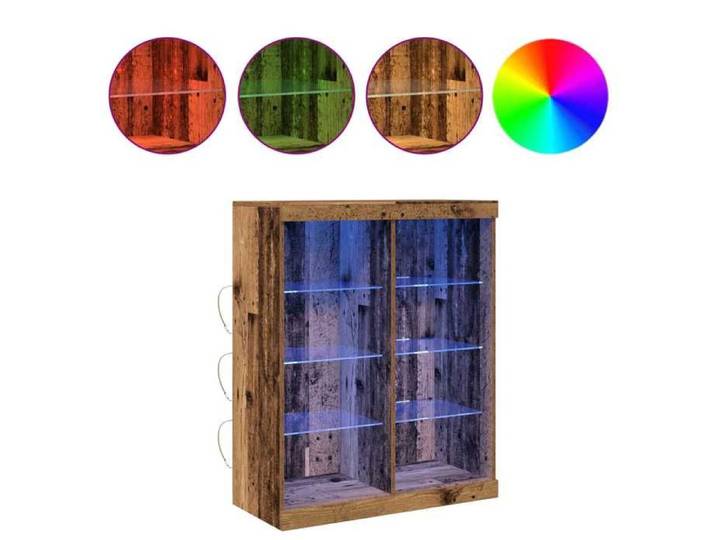 NOUVEAU Meuble buffet de salon - Buffet LED - Bois ancien - 81x37x100cm Bois d'ingénierie 71692