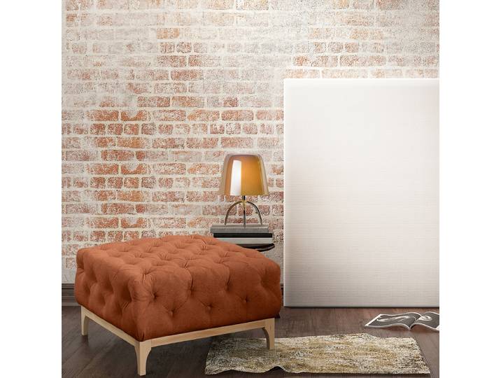 Polsterhocker 80 x 45 x 80cm Kupfer Bouclé Stoff Sideri: Rost