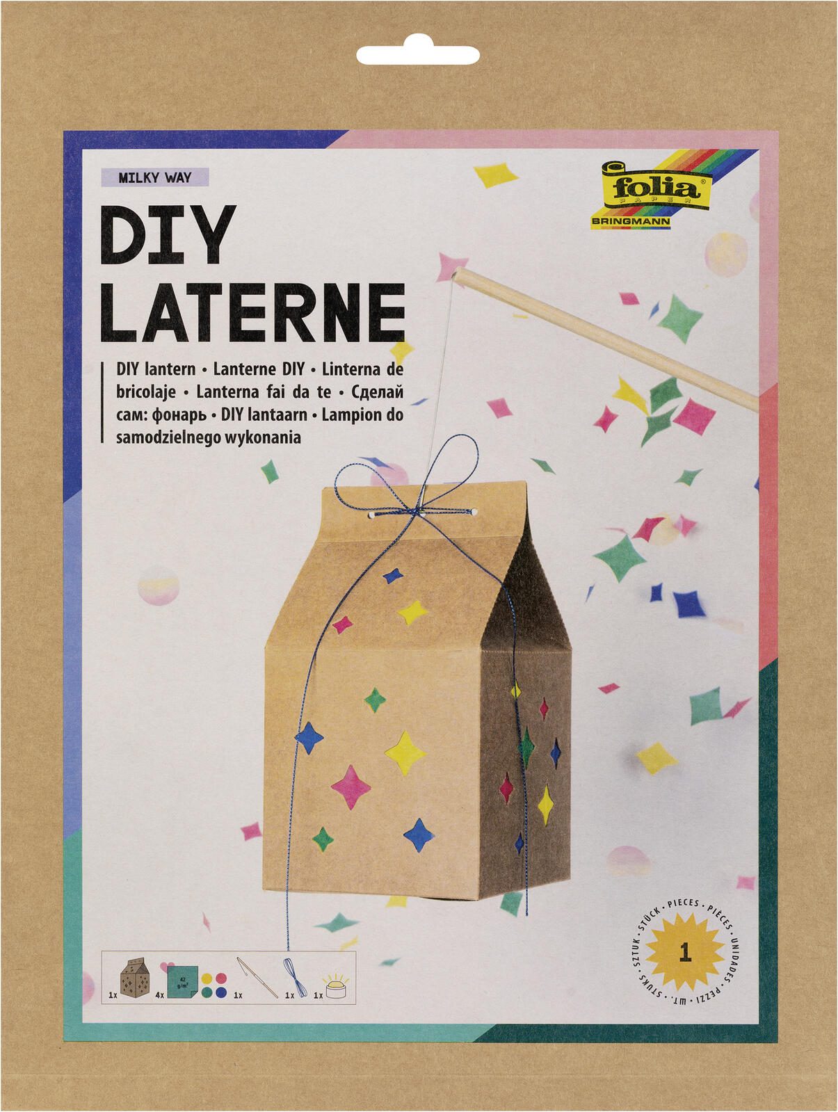 folia Laternen Bastelset MILKY WAY braun 95301