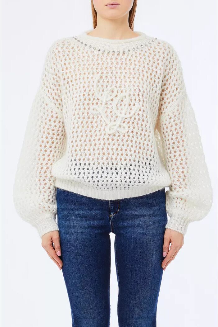 LIU JO - Pullover, für Damen, Offwhite, Größe XS