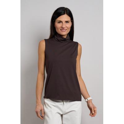 Tanktop SEIDEL MODEN, Damen, Gr. 38, braun (d´braun), Jersey, Obermaterial: 94% Viskose, 6% Elasthan, figurumspielend hüftbedeckend, Rundhals, Tops Tanktop, MADE IN GERMANY