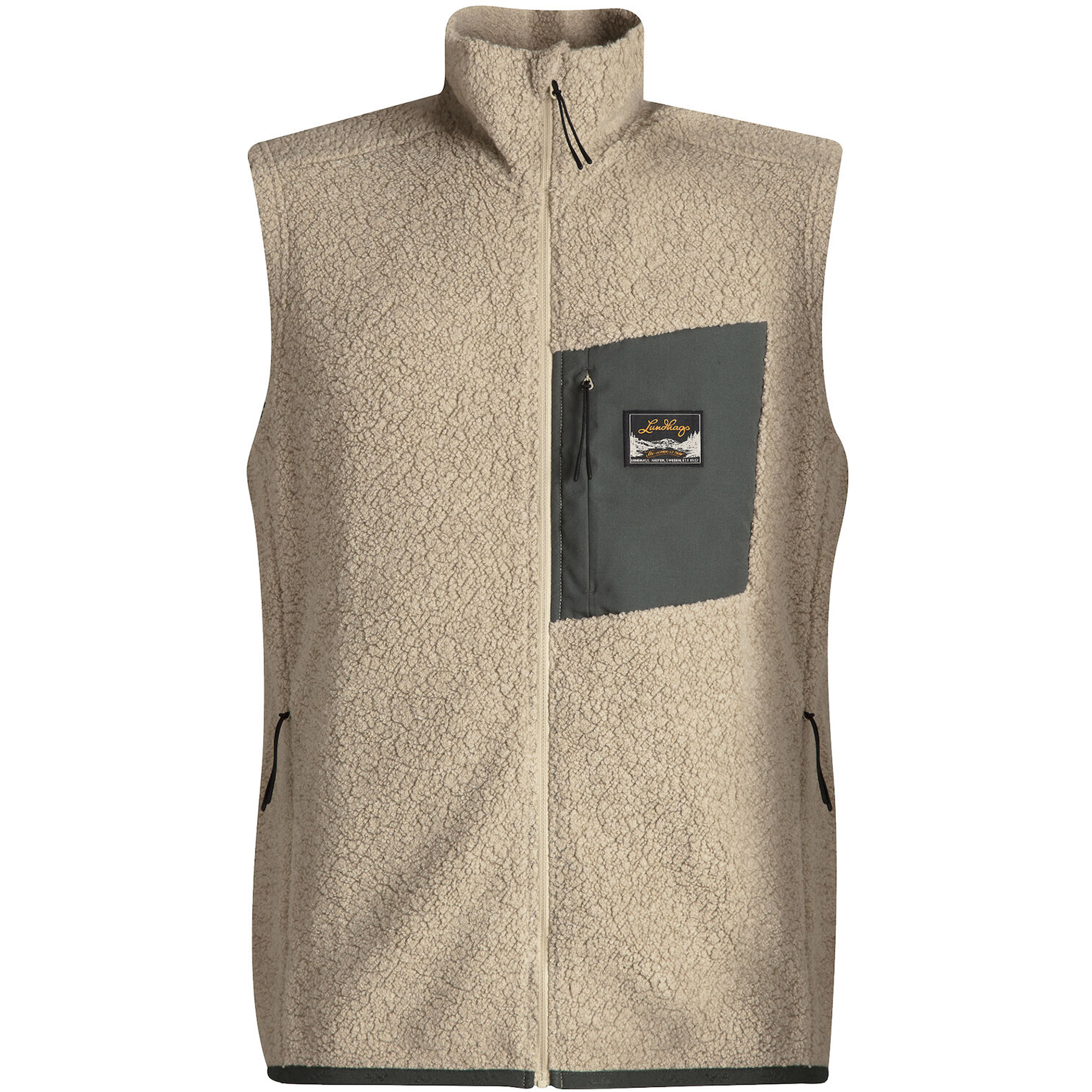 Lundhags Flok Wool Pile Weste Herren Fleecewesten beige Größe S Trekking Widerstandsfähig Merinowolle
