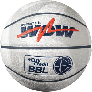 Baden Basketball easyCredit BBL WOW Limited, indoor & outdoor, Größe 7, grau/schwarz, 650 Gramm, Spielball