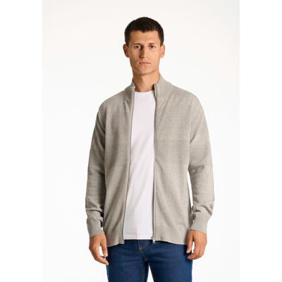 Cardigan LINDBERGH "Cardigan Relaxed Fit", Herren, Gr. 3XL, grau (grau mel), Obermaterial: 100% Baumwolle, Strickjacken