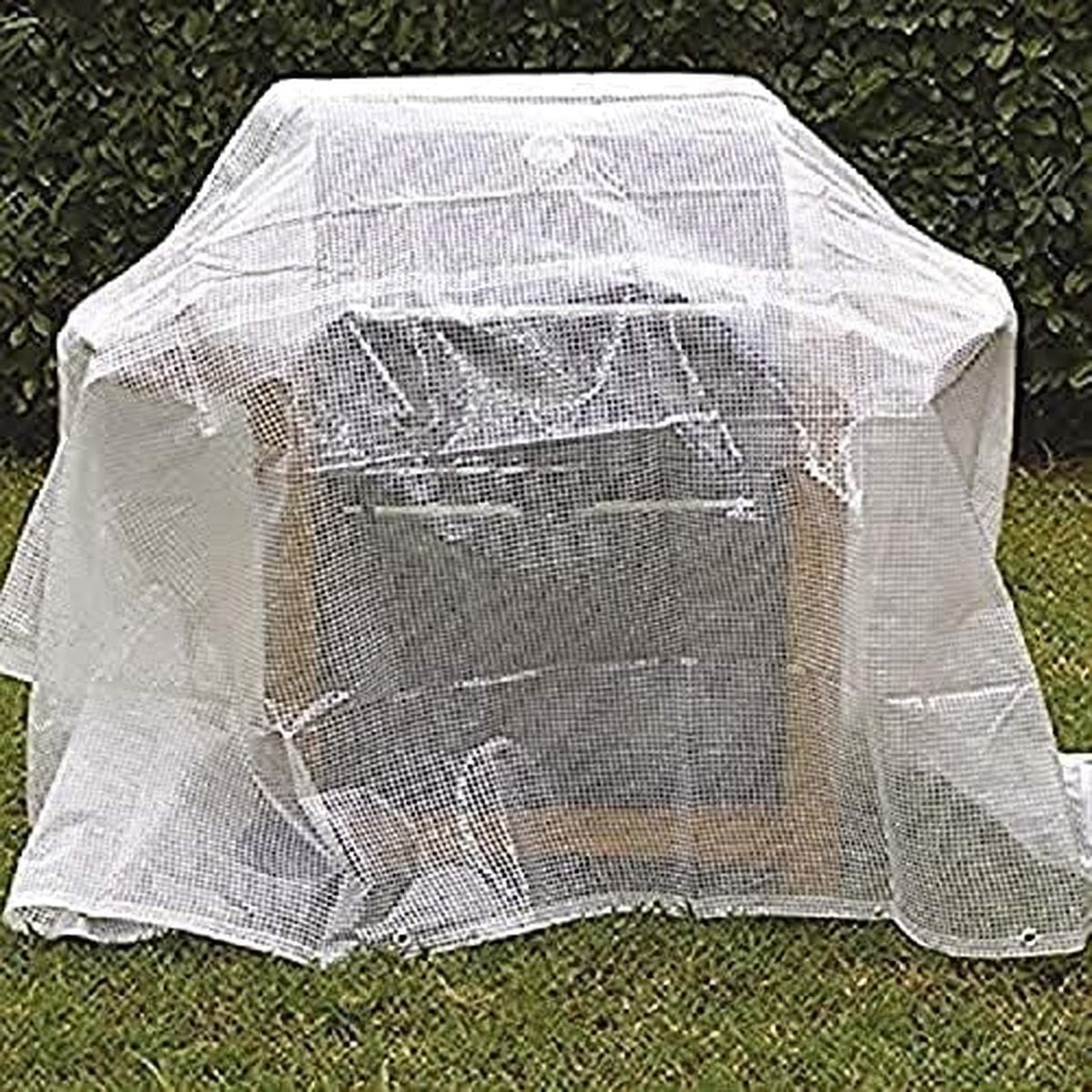 Transparant en wit versterkt afdekzeil tarpaulin