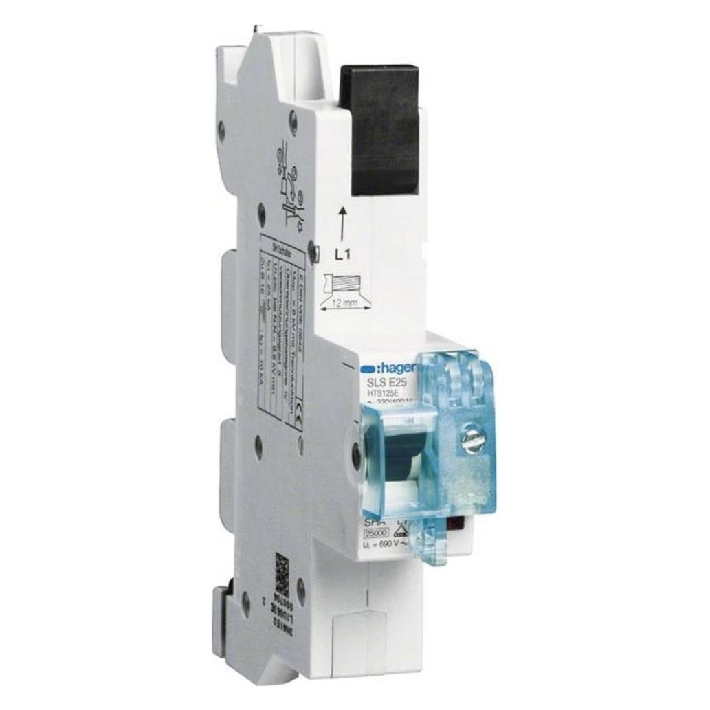 Hager HTS125E. Anzahl der Pole: 1P. AC Eingangsspannung: 230-400 V, Nominale Stromabgabe: 25 A (HTS125E)