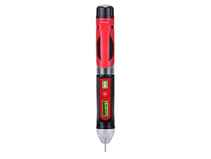 Maclean MCE645 Contactloze spanningsmeter met display en zaklamp, instelbare gevoeligheid, 12V-1000V/48V-1000V AC stroomtester, werkt op batterijen