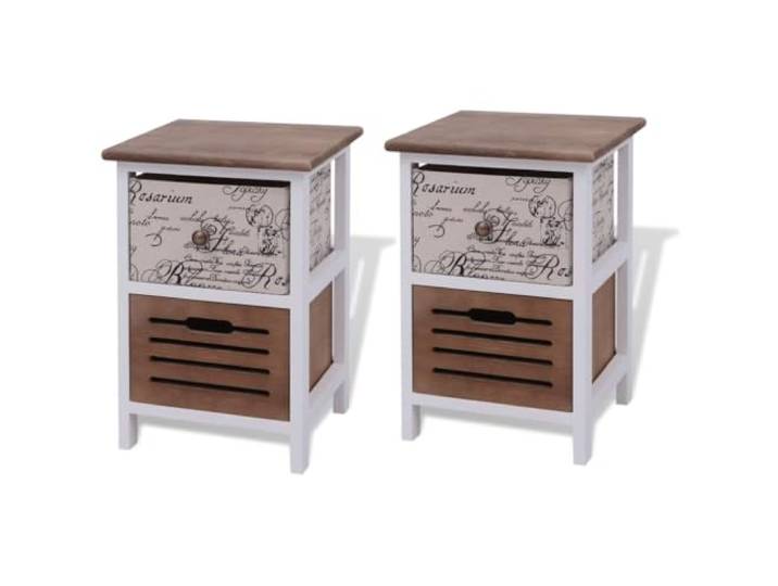 Tmriohed Nachttisch 2er Set Holz Beistelltisch mit 2 Schubladen 46 cm Kompakte Bettschränke im Landhausstil für Schlafzimmer und Flur. Bieten praktischen Stauraum mit 2 gestalteten Schubladen.