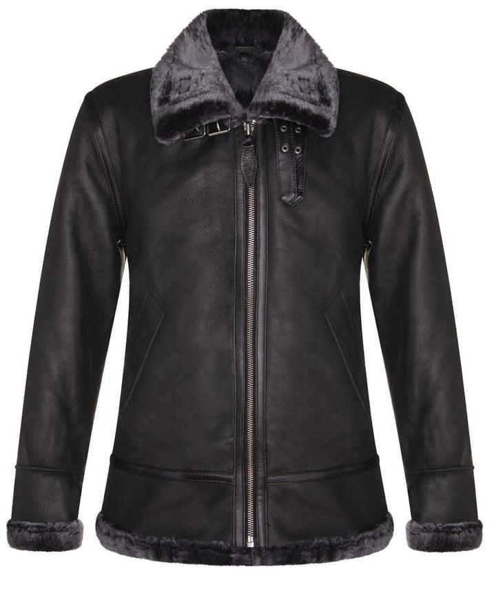 Fliegerjacke aus B3-Lammfell-Lammfell