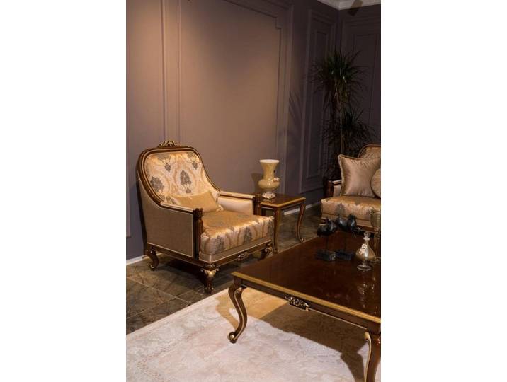 Xlmoebel Armlehnstuhl Eleganter Lounge Sessel im Barock-Rokoko-Stil aus hochwertigem Textil (Einzelsessel), Hergestellt in Europa