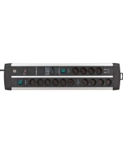 Brennenstuhl 1392000232Überspannungsschutz-Steckdosenleiste 14fach Schwarz/Silber Kabel Digital/Daten Strom/Netzteil 3 m VDE Aluminium Schwarz Silber (1392000232)
