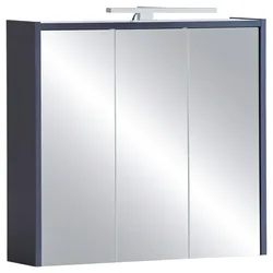 Spiegelschrank Lovis Dunkelblau mit LED 3-türig