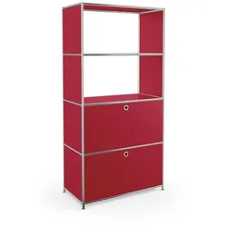 Aktenregal System 4 Metall Rubinrot