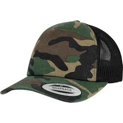 Flexfit Camo Trucker Cap, woodcamo/black