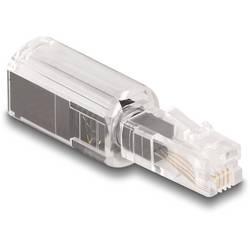 Delock Kabel-Entzwirler Adapter [1x RJ10-Stecker 4p4c - 1x RJ10-Buchse 4p4c] Schwarz, Transparent 88168