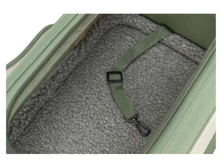 Tiertransporttasche TRIXIE Marlon 27 x 27 x 43 cm , beige, olivgrün, B:27cm H:27cm T:43cm, Tiertransportbehälter, Tiertransporttasche, Gepolsterte Bodenplatte, integr. Kurzleine verhindert Herausspringen